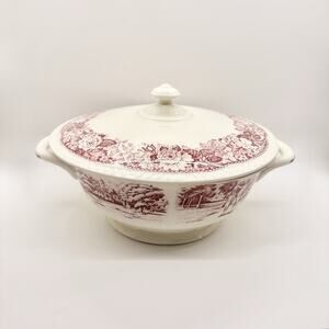 Vtg Homer Laughlin Vegetable Dish Covered Historic America Ben Franklin SEE PICS